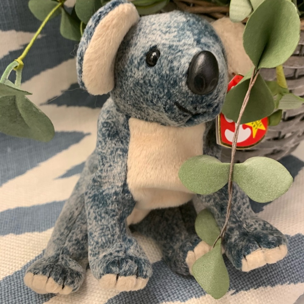 This Eucalyptus beanie koala measures approximately 6", is item #4242